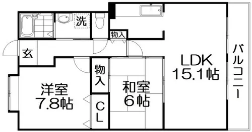 ベレーザ香里園【3階】の間取り
