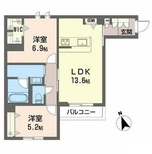 シャーメゾン 木の実【2階】の間取り
