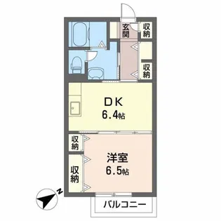 ル・ミュ- サウス【2階】の間取り