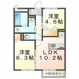 サンガーデン朝霧【1階】の間取り