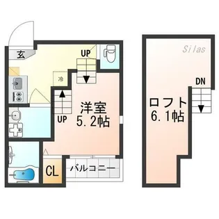 ハーモニーテラス栗栖野華ノ木町【2階】の間取り