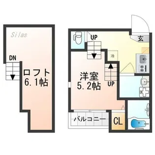 ハーモニーテラス栗栖野華ノ木町【2階】の間取り