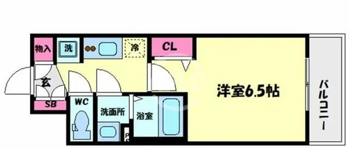 プレサンスOSAKA DOMECITYスクエア【9階】の間取り