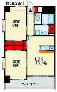 ピースグレース【601号室】の間取り