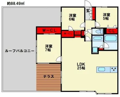サンライフ下曽根駅サウスコート【603号室】の間取り