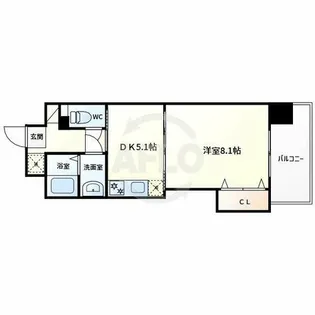 ラパン・ブラン【6階】の間取り