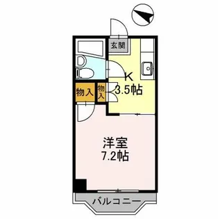 1Kの間取り画像