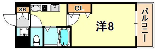 グランビュー六甲【8階】の間取り