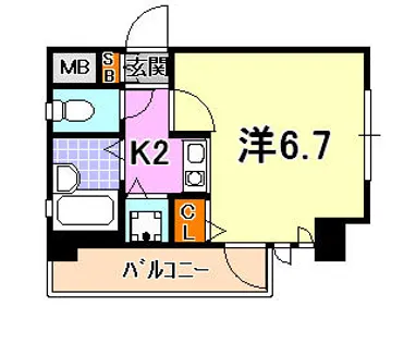 ワコーレ新神戸ステージ【2階】の間取り