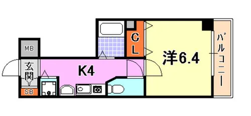 ロイヤルヒル神戸三ノ宮2【4階】の間取り