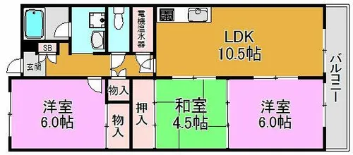フローラ長田【4階】の間取り