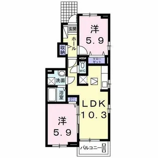 ブルックリン舞子A【101号室】の間取り