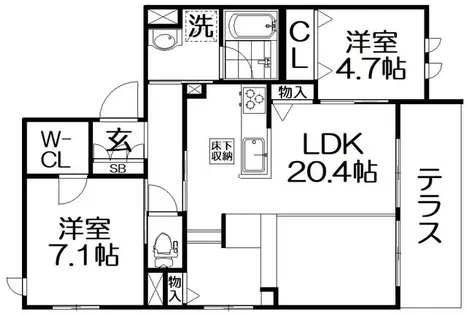 シャーメゾン小町【1階】の間取り