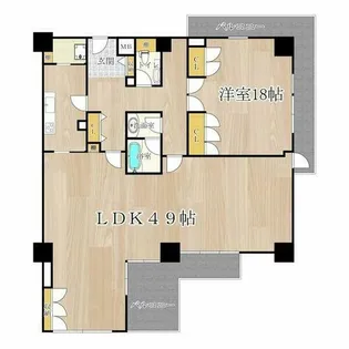 ザ・グランドビュー・オオサカ【18階】の間取り