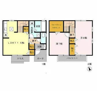 ロイヤルコート小鷹野 A【3号室】の間取り