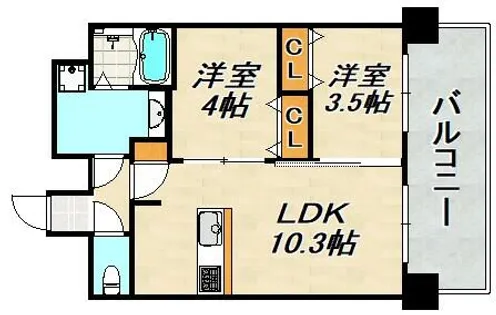 プレサンス神戸長田マリエント【8階】の間取り