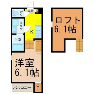 ハーモニーテラス大坪【103号室】の間取り