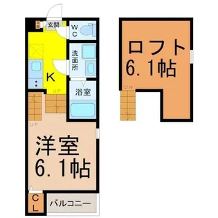 ハーモニーテラス大坪【105号室】の間取り