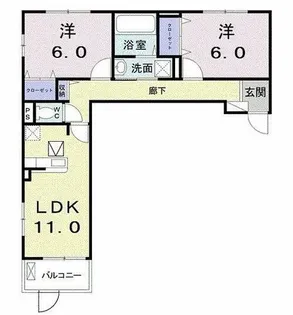 イリーデ谷上 Ⅱ【1階】の間取り