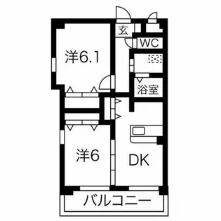 ピースフル・ムーン【201号室】の間取り