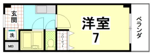 サンハイツ大新【4階】の間取り