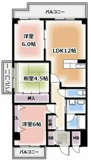 ロイヤルクレスト【3階】の間取り