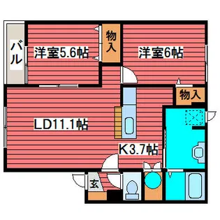 パレット【101号室】の間取り