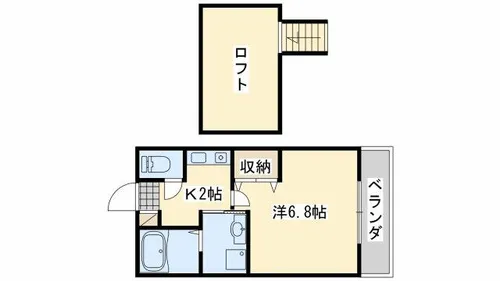 フローラ岡本B棟【2階】の間取り