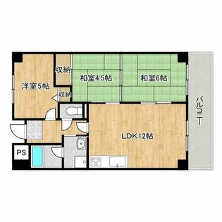 ライオンズマンション泉南樽井第2【5階】の間取り