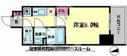 プレサンス天満橋トラッド【12階】の間取り