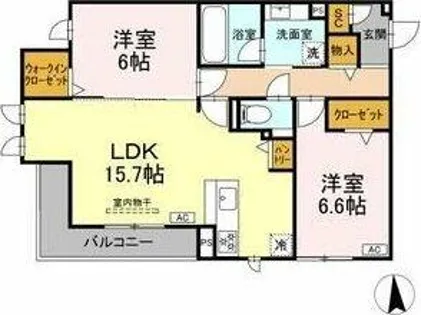 グラシオン【2階】の間取り