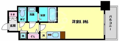 エスリード北浜EAST【5階】の間取り