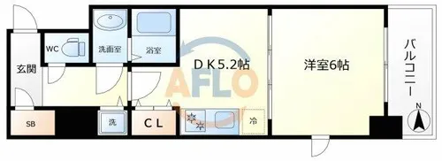 1DKの間取り画像