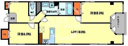 サンライズ長堀【5階】の間取り