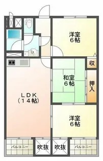 多聞台パークシャトー【2階】の間取り