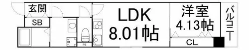 モデラート上町台【5階】の間取り
