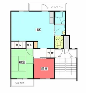 公社賃貸SMALIO 晴美台B【9-504号室】の間取り