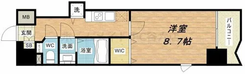 1Kの間取り画像