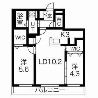 アルファスクエア北12東2【3階】の間取り