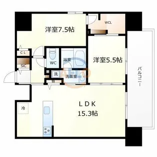 パンドノール住吉大社【6階】の間取り