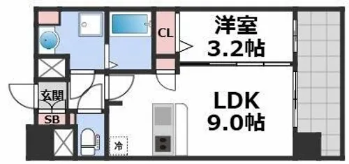 プレサンス緑橋ソレアス【13階】の間取り