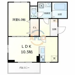 ロイヤルメゾン北巽Ⅱ【1階】の間取り