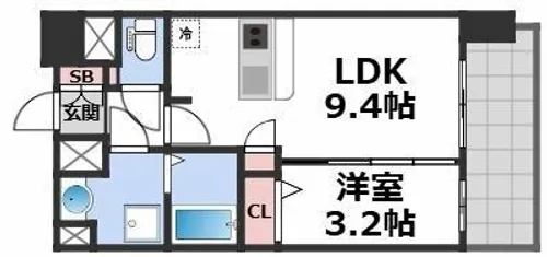 プレサンス緑橋ソレアス【13階】の間取り