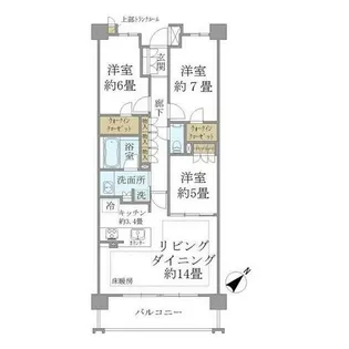 Brillia夙川高塚町【2階】の間取り