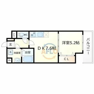 ウィングコート天王寺【8階】の間取り