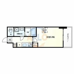 セレニテ難波ミラク参番館【5階】の間取り