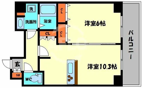 プレサンス大阪城公園パークプレイス【9階】の間取り