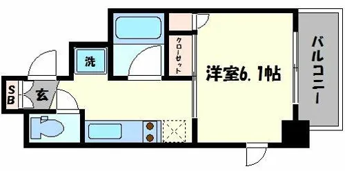 ル・パルトネール天王寺真田山【5階】の間取り