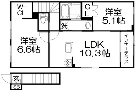 ローザ フェリーチェ【2階】の間取り