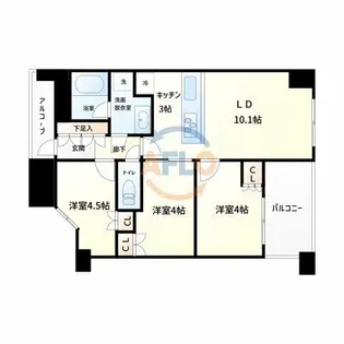 グレイスロワ福島【4階】の間取り